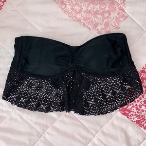 American Eagle Ruffled Black Bikini Top Size S